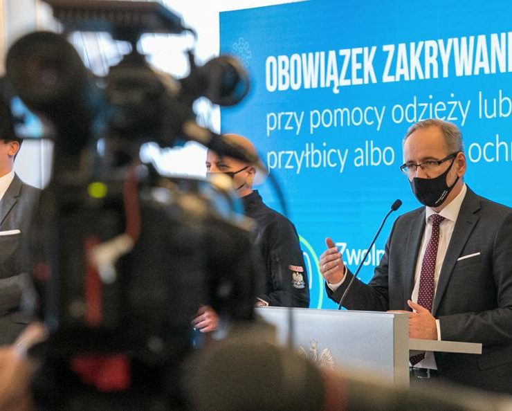 Minister Zdrowia podczas konferencji prasowej, źródło: www.gov.pl