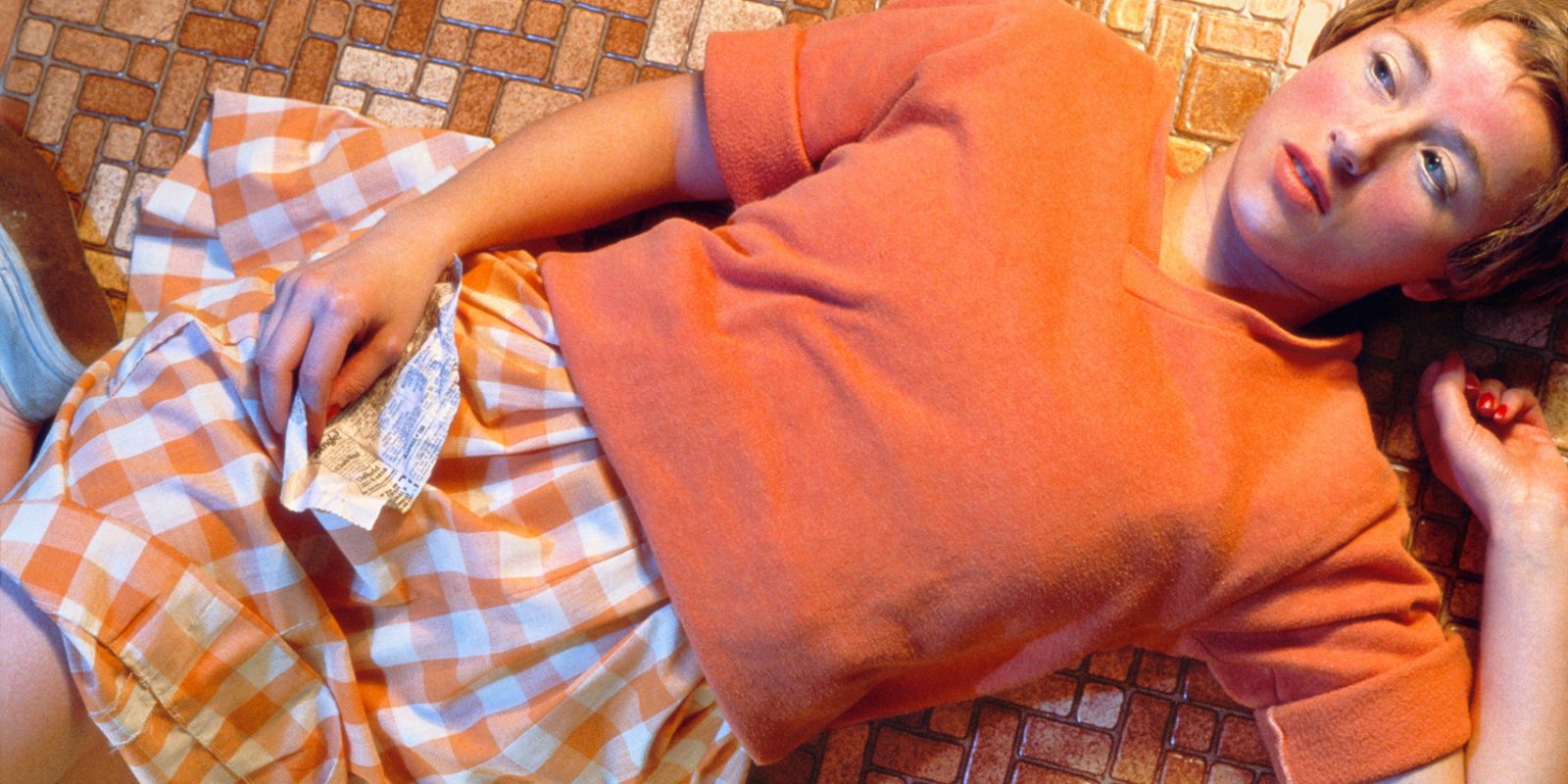 Cindy Sherman. Untitled #96, 1981. Chromogenic color print, 24 x 48 inches. [via MOMA] | Image source: fotoinfinitum.com